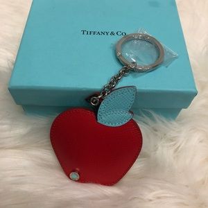 Authentic Tiffany & Co Leather Apple Keychain